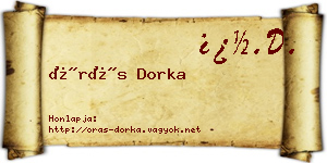 Órás Dorka névjegykártya